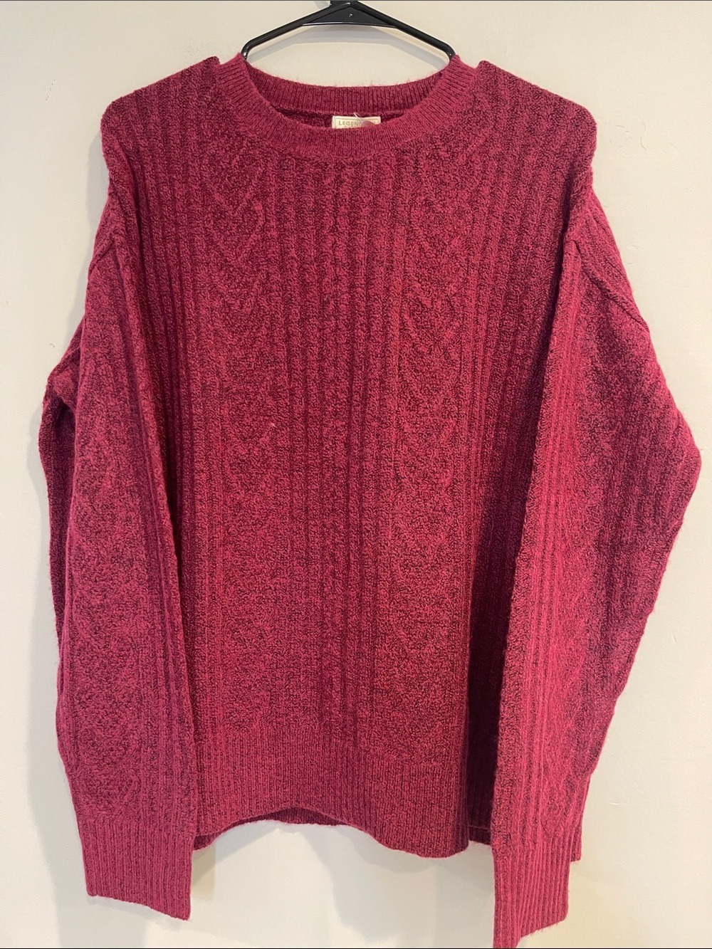 NWT Legendary Outfitters Cozy Cable Knit Sweater in Wine SIZE MEDIUM